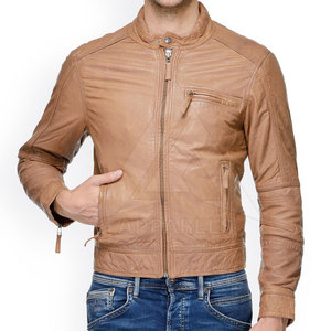 Chaquetas de cuero ligeras para hombres, prendas de vestir para hombres, chaqueta de cuero de moda para deportes al aire libre de color personalizado - Product Image 1