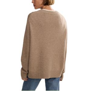 Suéter Holgado Informal para Mujer, Otoño-Invierno, Cuello Redondo, Diseño Sólido, 100% Acrílico, Transpirable - Product Image 2