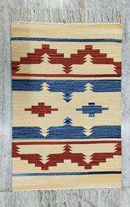 Tapis multicolore en coton tissé beige, motif floral moderne, lavable en machine, avec envers réversible, idéal pour la prière, les pique-niques, les voyages et la maison. - Product Image 6