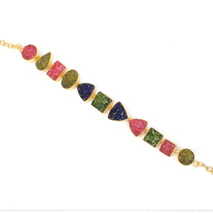 Collar de Moda con Incrustaciones de Moldavita en Latón Chapado en Oro, Hecho a Mano, Regalo de Boda para Ella - Product Image 2