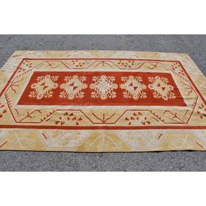 Nouveau 5.9 X 9.6ft Classique Orange Jaune Patchwork Tapis Turc Viscose Laine Latex Support pour Home Living Entrée pour Couloir Utilisation - Product Image 3