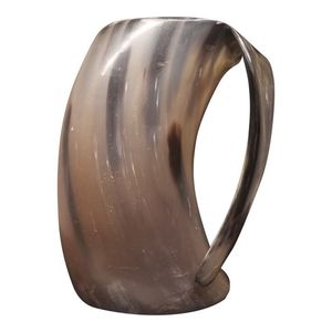 DESIGN NATURAL HORN ORIGINAL VIKING DRINKING HORN <b>MUG</b> - 100% Authentic Beer Horn Tankard Cup for Christmas Occasion - Product Image 5