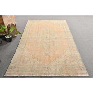 Tapis en laine turque vintage 5.2 x 9.4ft Orange vert Patchwork Design technique de tissage plat pour décorations de salon 4m Latex - Product Image 4