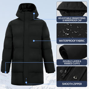Chaqueta Parka de invierno para hombre más vendida, abrigo largo con capucha a prueba de viento y cierre de cremallera, chaquetas Parka hechas en Pakistán para hombre - Product Image 3
