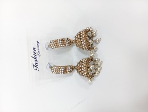 Lujo último diseñador exclusivo moda Heavy Drop Shadow Diamond Jhumki colección de pendientes para mujer - Product Image 3
