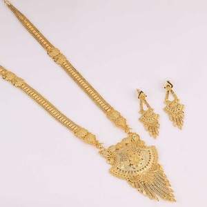 Venta al por mayor de joyería de moda india de diseño floral largo 14K 18K 24K adorno religioso ortodoxo de Latón chapado en oro - Product Image 2