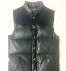 <b>Men's</b> Cow Leather Winter Crop Vest <b>Lightweight</b> Sleeveless Warm Outerwear Puffer Vest Padded <b>Gilet</b> - Product Image 5