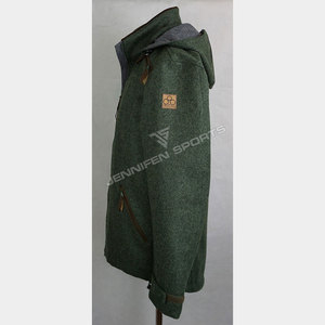 Veste d'hiver pour homme en laine solide respirante et chaude, à capuche, pour la chasse et la randonnée en plein air, avec logo de marque personnalisé - Product Image 3
