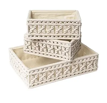 Wholesale Macrame Storage Basket Decor Box in India Handcrafted and Developed Product Basket