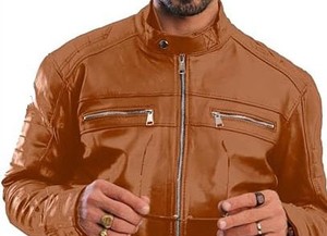 Chaqueta de Cuero Genuino para Hombre, a la Moda, de Alta Calidad, con Logotipo Personalizado OEM, Accesorios Ecológicos al por Mayor - Product Image 2