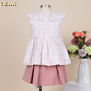 Ensembles de vêtements pour filles Smocked Trapeze Top ODM OEM Romper pour garçons vêtements pour enfants-DR4424 - Product Image 6