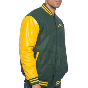 Best Selling Men's Stand Collar Letterman Winter Jacket <b>Wool</b> Leather Breathable OEM Service Customizable Windproof Fashion Wear - Product Image 4