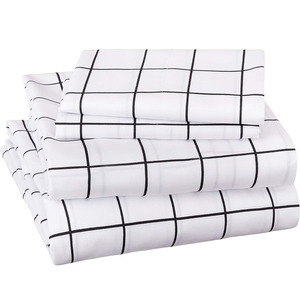 Ensemble de literie nouveau design style hôtel drap de lit plat de luxe bon marché blanc Collection d'hôtel ensemble de literie pour lit Queen King - Product Image 1