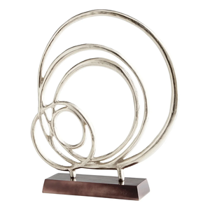 Sculpture de table argentée Art métallique élégant pour décoration de maison et de bureau Décoration de table pour intérieurs modernes - Product Image 1