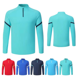 Vêtements de sport en gros, nouveau design, coupe ajustée, compression, manches longues, ensembles de luxe à fermeture éclair quart, impression numérique pour hommes, 220 grammes - Product Image 2