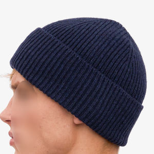 Vente chaude Automne et Hiver Chaud Long Bonnet Pour Hommes Solide Couleur Designer Jacquard Tricoté Hip Hop Style Bonnet - Product Image 5