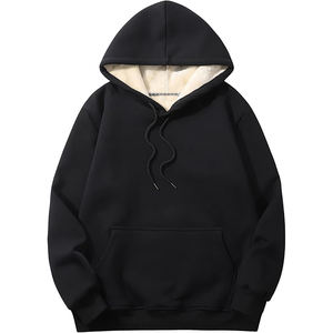 Encolure chevauchée Poches de couture latérale Étiquette caoutchouteuse thermique Heavyweight 360gsm Fleece hoodies out door respirant - Product Image 3