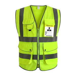 Gilet de haute visibilité gilet réfléchissant avec poches votre propre logo conception hommes portent gilet de sécurité - Product Image 6