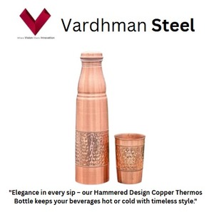 Termo de Cobre Martillado de 1 Litro con Logotipo Personalizado, Moderno y Tradicional, Frasco de Acero Inoxidable de 1 Litro, una Mezcla de Tradición y Modernidad - Product Image 2