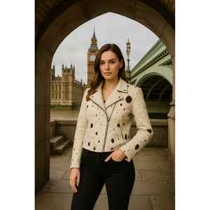 Chaqueta Biker Varsity Reversible Elegante y Delgada con Logotipo Personalizable, Prenda Exterior de Otoño, Tela Satinada, Piel de Oveja, Piel de Cordero, Piel de Vaca para Hombre - Product Image 2