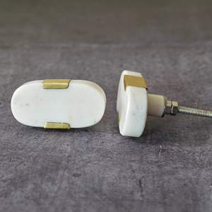 Poignées de porte en marbre et en laiton avec couleur, forme et taille personnalisées Fabriqué en Inde - Product Image 4