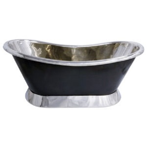 Falda de cobre independiente remojo plata hierro fundido cobre baño bañera antiguo acabado bathutbs diseño martillado - Product Image 1