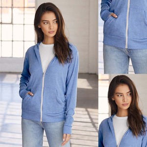 เสื้อฮู้ด302Z ใส่ได้ทั้งชายและหญิงมีซิปแบบ Tri-Blend, เสื้อวอร์มมีฮู้ดแบบวินเทจมีซิป - Product Image 1