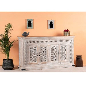 Armoire de buffet en bois sculpté indien de qualité supérieure, meuble artisanal de qualité supérieure pour économiser de l'espace, extensible - Product Image 1