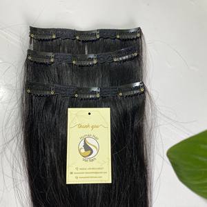 Wholesale Cuticle Aligned Virgin Human Hair Supplier Straight Brazilian Seamless <b>Clip</b> In Hair Extensions 100% Human Hair - Product Image 4