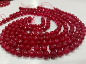 Tự Nhiên Của <span class=keywords><strong>Ruby</strong></span> Ngọc Bích Vòng Mặt Bóng Hình Dạng 10Mm Hạt Sợi 15 Inch Dài - Product Image 3