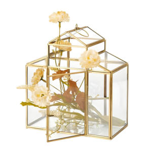 Vente chaude Design Rectangulaire Verre et Métal Porte-Lumière À La Main pour La Maison Jardin Décorations De Mariage - Product Image 2