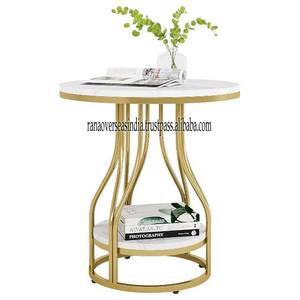 Mesa central redonda con marco de acero inoxidable dorado y mármol de alta calidad y lujo, mesa de centro de nuevo diseño, uso para el hogar, Hotel, Oficina - Product Image 1