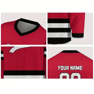 Maillots de hockey sur glace durables 100% polyester écologique respirant séchage rapide couleurs personnalisées adultes meilleure qualité - Product Image 5