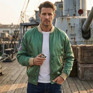 Chaqueta Bordada Personalizada de Yokosuka de los Años 50, Reversible, Verde Satinado, Estilo Tatuaje Tradicional, Chaqueta Sukajan para Hombre - Product Image 4