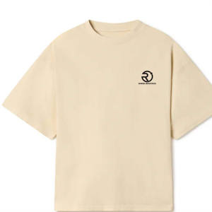 T-shirt blanc personnalisé Boxy Fit pour homme 100% coton biologique French Terry t-shirt 300 GSM Heavyweight Oversized Tee - Product Image 1