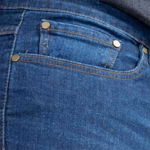 กางเกงยีนส์ผ้ายีนส์เข้ารูปผ้ายืดอินดิโก้สีน้ำเงินสำหรับผู้ชายกางเกงยีนส์อินเทรนด์ผ้าคอตตอนผสมคลาสสิก - Product Image 5