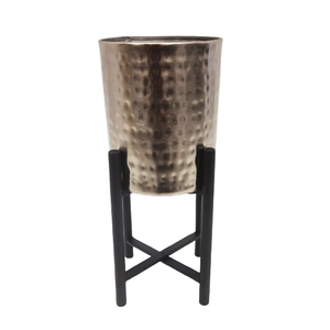 Best Selling Products Iron Metal Round Planter With Stand <b>Large</b> Matt Black for Floor <b>Indoor</b> Outdoor Garden Decor Handmade <b>Pots</b> - Product Image 6