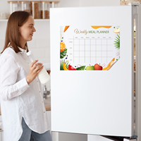 Tableau blanc électrostatique réutilisable en polystyrène durable pour la planification hebdomadaire des repas et l'organisation des nutriments, effaçable à sec, durée 1 semaine