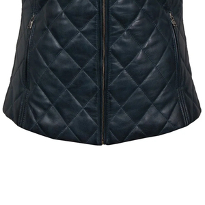 Recién llegado, Chaleco de cuero de motociclista para mujer, estilo informal, cuero genuino de alta calidad con relleno de algodón, precio bajo de MOQ para invierno - Product Image 4