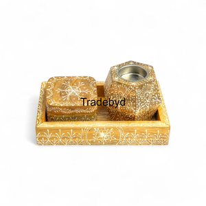 Mubkhar de madera hecho a mano perfecto para quemar incienso y resinas aromáticas tradebyd - Product Image 2