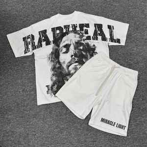 Verano personalizado camiseta pantalones cortos conjunto para hombres tela de algodón traje de dos piezas ropa de gimnasio al por mayor ropa de Fitness - Product Image 2