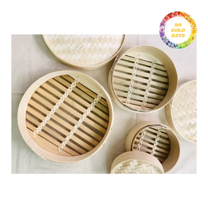 Stackable Bamboo <b>Steamer</b> Basket Handmade Lightweight Eco-Friendly with Pot Cover Customizable Size for Dumplings Rice Fish - Product Image 1