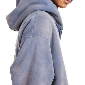 Sweat à capuche unisexe surdimensionné en coton respirant écologique, lavage acide, effet usé, 500 g/m², personnalisable en gros - Product Image 3