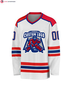 Maillot de hockey Royal-Red blanc personnalisé Propre service OEM d'impression par sublimation disponible - Product Image 2