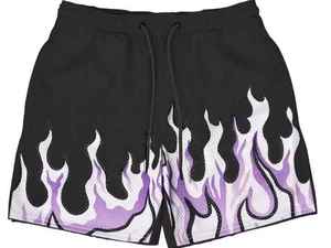 Men's Gym Mesh Shorts 5 Inch Inseam Double <b>Layer</b> 100% Polyester Solid Pattern Logo Hip-Hop Style Formal Breathable Anti-Wrinkle - Product Image 5