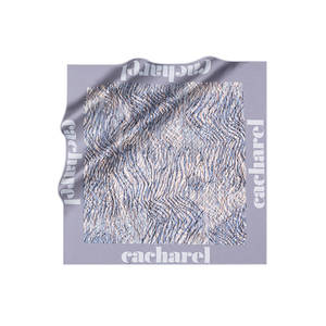 Écharpe carrée en soie - Motif rayé personnalisé, 100% soie satinée, printemps et hiver - Product Image 1