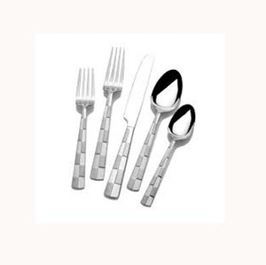 Ensemble de vaisselle à poignée carrée en acier inoxydable nickelé argenté Ensemble de couverts royaux avec poignée en argent - Product Image 1