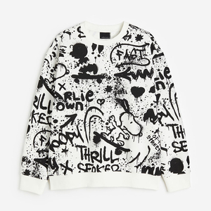 Sweat-shirt streetwear pour hommes avec logo personnalisé sweat-shirts pour hommes en tissu épais sweat-shirt à capuche unisexe sweat-shirt en coton ras du cou uni - Product Image 6