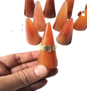 Soporte de anillo de Aventurina al por mayor más vendido Feng Shui piedra preciosa tallada decoración del hogar Popular cristal rojo piedra pieza anillo pantalla - Product Image 1