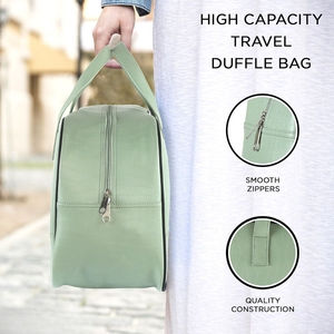 Bolsa de viaje de cuero genuino personalizada al por mayor de fábrica, bolsa de lona impermeable para exteriores a la moda, bolsa de lona deportiva para gimnasio, maximiza el desgaste - Product Image 5